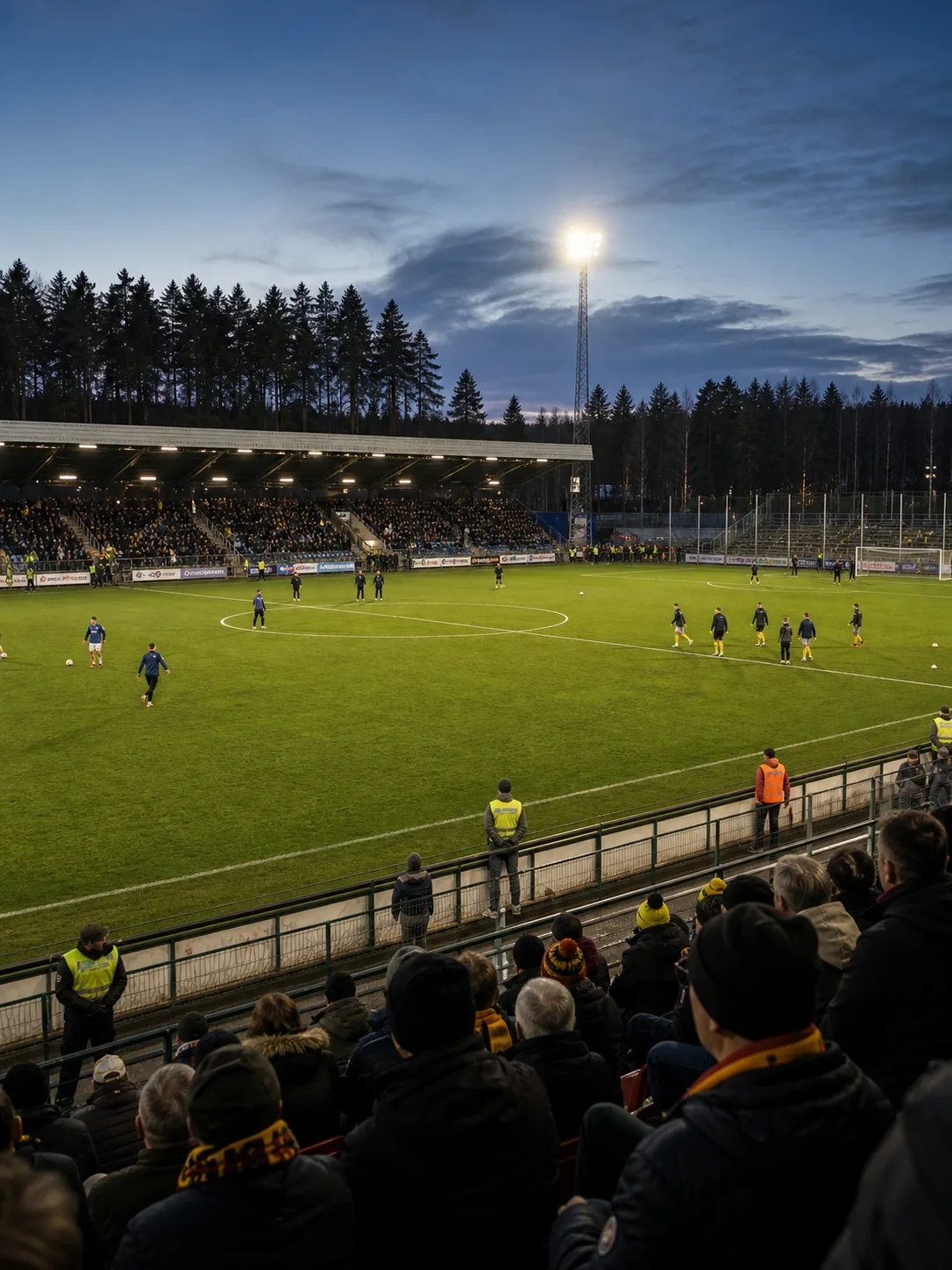 Läktare och plan inför kommande match i Division 1